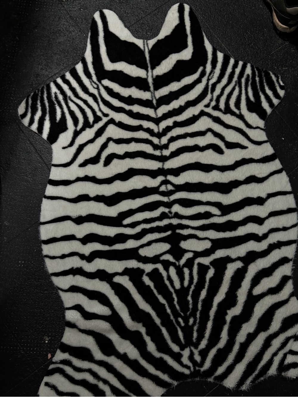 Zebra Print Faux Fur Women's Top - Black & White